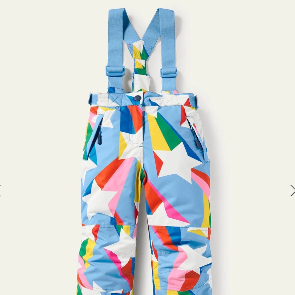Boden Snow/Ski Pants All-Weather Waterproof Surfboard Blue Rainbow Star